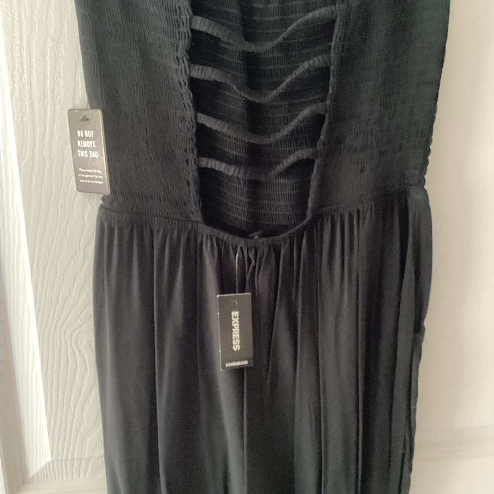 Express Black Strapless Jumpsuit with Sleek Silhouette (PRICEDROP) - Picture 5 of 6